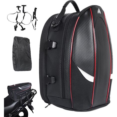 Sac De Siège De Moto - Faites La De Votre Balade avec Ce Sac Arrière De Moto, À Bagages Extensibles avec Housse De Pluie Rangement De Sacs De Selle De Moto, Sac De Siège Étanche pour (1/5)