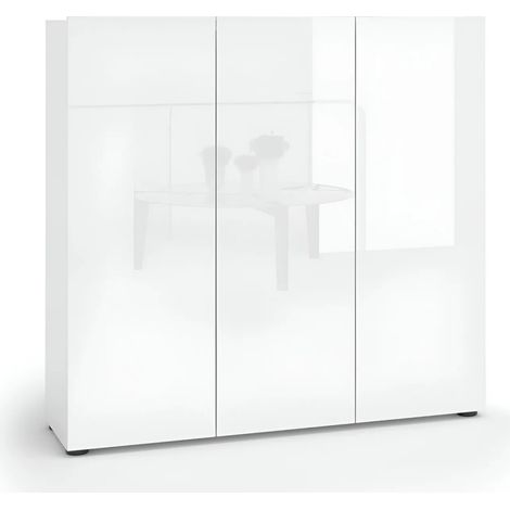 Scarpiera 3 Ante 120x34x115 cm Bianco Mobile Salvaspazio (1/4)