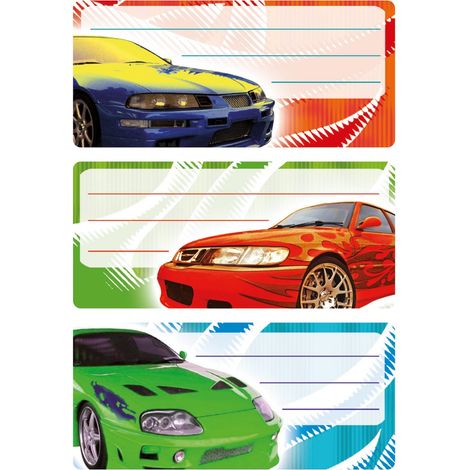 Pegatinas escolares - Coches 9 piezas (1/2)