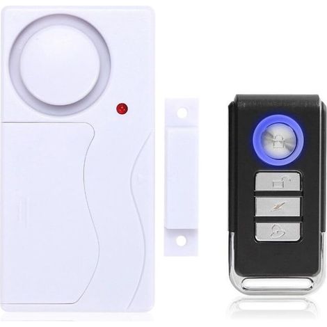 Alarme de porte et fenêtre, alarme antivol sans fil avec télécommande pour la sécurité de la maison, facile à installer, 105 dB super fort (comprend 1 alarme et 1 télécommande)