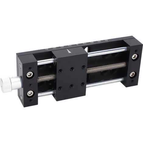 Platine linéaire à axe X, réglage fin manuel par rotation, table coulissante en alliage d'aluminium SP80A-DB60 (1/5)