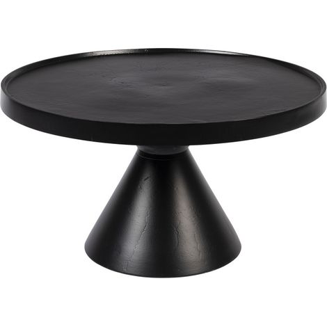Table basse ronde 60x60x33 cm en aluminium noir - FLOSS (1/5)