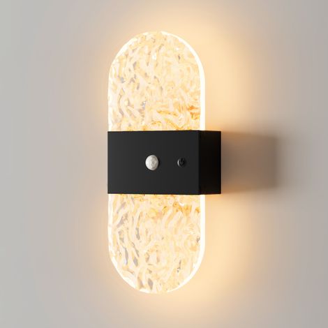 Applique murale LED rechargeable ovale noire, fixation magnétique, 1 pièce (1/2)