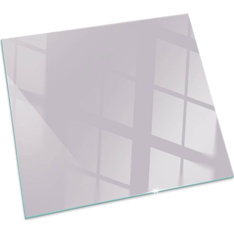 Funkenschutzplatte Kaminplatte Kaminglas Funkenschutz Ofenplatte Glasplatte Bodenplatte mit Bodenschutz Farbe Hellviolett Quadratisch 60x60 cm
