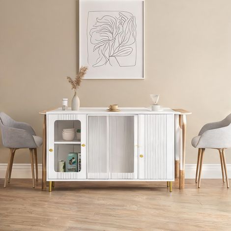 Buffet coloris blanc en MDF 48 x 31,5 x 32,3 cm (1/5)