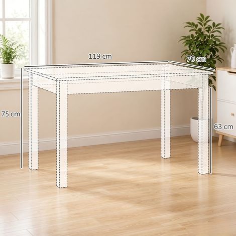Table repas design intemporel, table multifonction pour dîner et bureau, structure robuste et élégante (livrée sans chaises). (1/5)