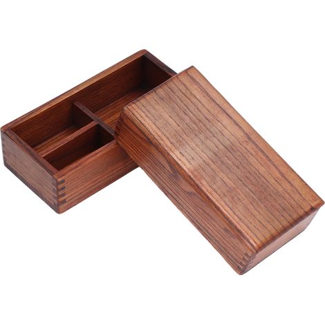 Rechteckige, zweistöckige japanische Bento-Box, schlichte Sushi-Box, tragbarer Essensbehälter (1/5)