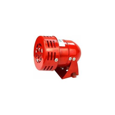 Powerful 220V outdoor alarm siren, 120dB red motor-driven wired metal horn siren for industrial and marine use. (1/4)