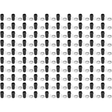 100er-Set LED-Fassungen, verchromt, 3 mm, aus Kunststoff, für Leuchtdioden, Lampenbirnen, schwarz