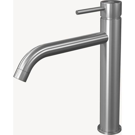 Miscelatore lavabo con bocca lunga nichel spazzolato - Corbeau (1/4)