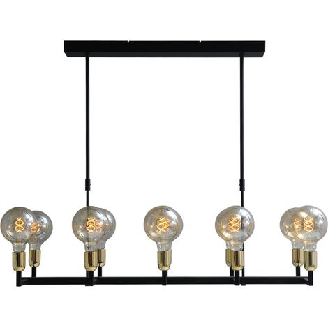 Lampe suspendue noire pour salle à manger Tube Luminaires dorés à 10 lumières - 204660 (1/3)