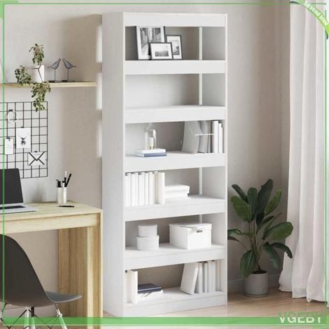 Bibliothèque - 3333916 - Blanc - Bois d'ingénierie - 80 x 30 x 198 cm (1/5)