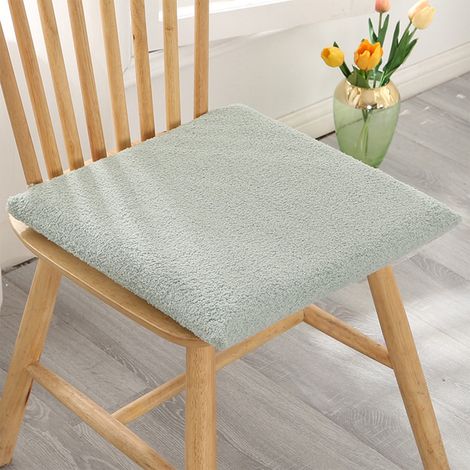 Coussin De Siege - Mousse Memoire De Forme - Velours Teddy - Pour Chaise De Bureau Et Salle A Manger - 1 Unite (1/5)