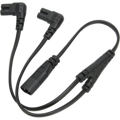 Câble D'alimentation Divisé IEC 320 C8 vers Double C7 Y, 2,5 A 250 V Mâle vers Double Femelle IEC C7 vers C8 Câble Convertisseur AC 1 en 2 Sorties Câble Répartiteur D'alimentation AC pour Mon (1/5)