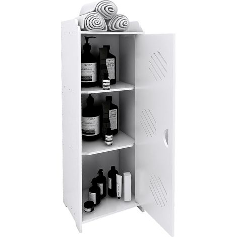Meuble salle de bain Avec porte - 24x20x75cm Blanc (1/5)