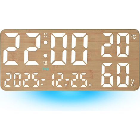 Horloge Murale LED Creatif, Reveil Electronique Silencieux pour Salon, Design Minimaliste avec Lumiere Changeante -Alovez-WCY (1/2)
