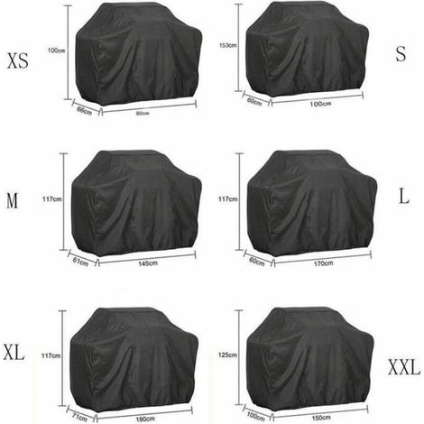 1 Housse de protection, Tissu Oxford 210D, Imperméable, Résistante aux UV, Pour barbecue rectangulaire extérieur (1/5)