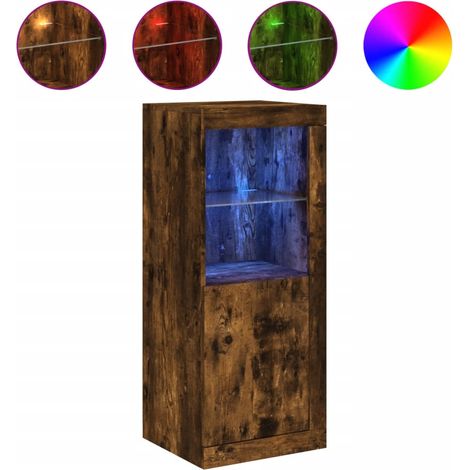Maison Exclusive - Aparador con luces LED roble ahumado 41x37x100 (1/5)