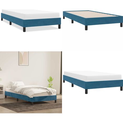 vidaXL Bettgestell ohne Matratze Dunkelblau 80x220 cm Samt (1/5)