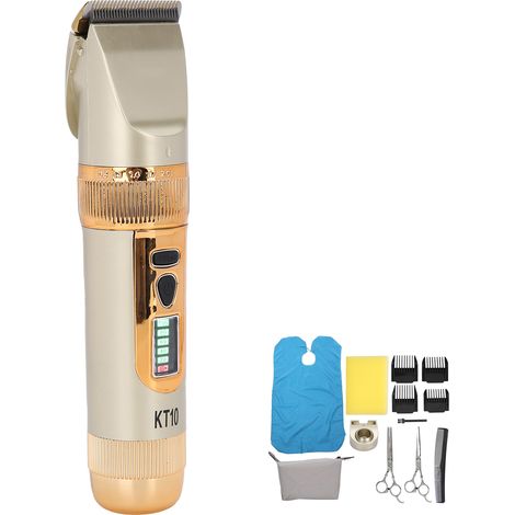 Tondeuse à cheveux rechargeable pour hommes, adaptée aux salons de coiffure, prise standard américaine, 100240V, couleur or. (1/5)