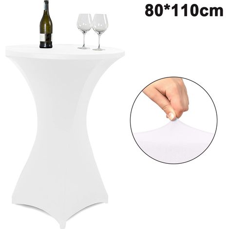 Nappe ronde élastique pour cocktails, nappe extensible dans les quatre sens, idéale pour les fêtes en extérieur, les prestations de DJ, les expositions, les banquets, les mariages et autres occasions. (1/5)