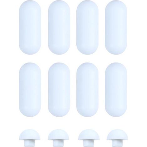 Paracolpi per sedile WC, 12 pezzi, tampone per WC, LDPE+EVA, cuscinetti antiurto, accessori per WC, accessori per il bagno, Sound-Ins, 4,71,91,35 cm, bianco (1/5)