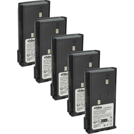 vhbw 5x Battery compatible with Kenwood TK 388G, 388, 378G, 378, 373 Radio, Walkie-Talkie (1800 mAh, 7.2 V, NiMH) (1/5)