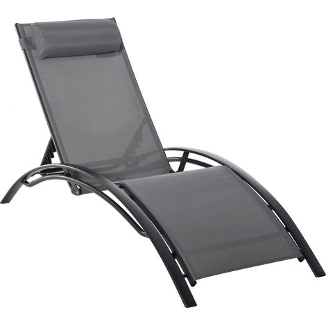 Mueble de jardín easycomfort reclinable sun lounger cojín extraíble resistente al clima (1/3)