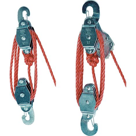 Flaschenzug 220kg mit Seilbremse Schoerken