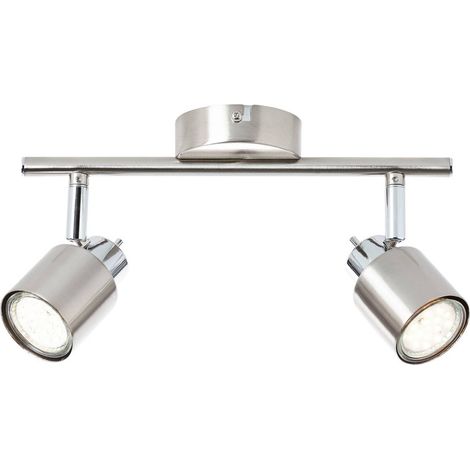 BRILLIANT lampe Andres spot tube 2 lampes nickel / chrome 2x PAR51, GU10, 10W, adapté aux lampes à réflecteur (non incluses) Échelle A ++ à E Têtes pivotantes (1/5)