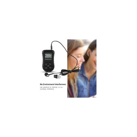Radio numérique portable mini avec écran LCD, écouteurs et cordon. (1/5)