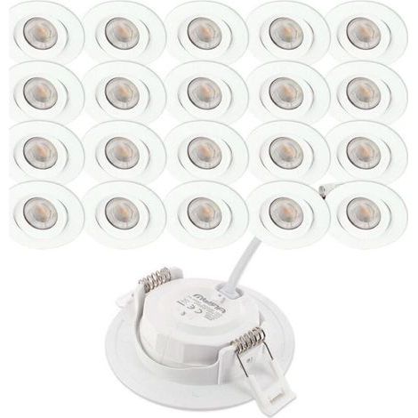 Faretto LED da incasso a soffitto, 20 faretti orientabili ASTURIE, faretto LED orientabile (1/4)