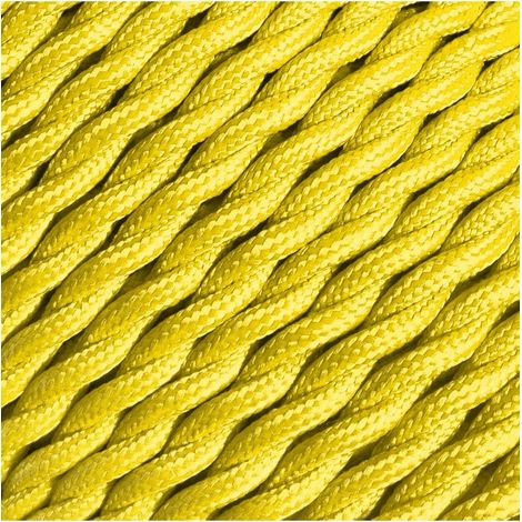 Fil électrique tressé - 2x0.75mm2 - Sur mesure - Couleur Jaune