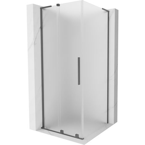 Mexen Velar L cabine de douche coulissante 90 x 90 cm, givre, gun métal - 871-090-090-33-95 (1/5)