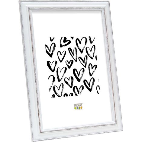 Deknudt Frames Cornice portafoto Basic, Bianco con Nero, Legno, 20 x 30 cm (1/4)