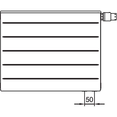 Kermi Line Ventilheizkörper Typ 10 605x405mm Ventilposition rechts PLV100600401R1K (1/4)