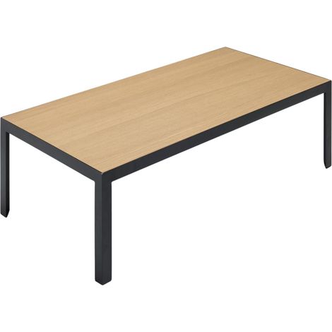 Table basse en Plateau en bois et piètement métal noir ORELIA (1/4)