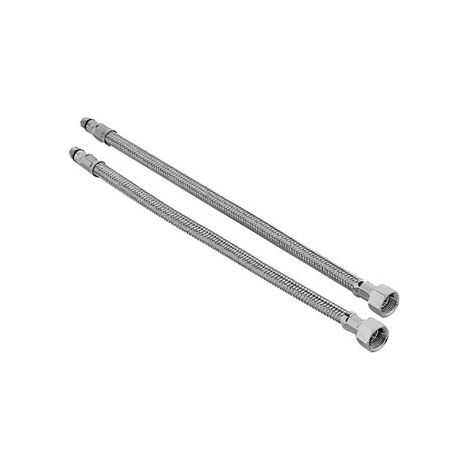 FACTORYCODE: ZFLX001. Set flessibili inox per miscelatori.(DianFlex) Misura: M10x1 F3/8"