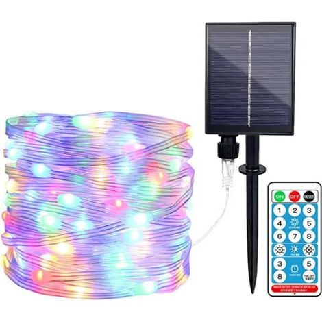 Guirlande Solaire - 20 M - 200 Led Multicolores - Extérieure Résistante À L'eau - 1 Pièce (1/4)