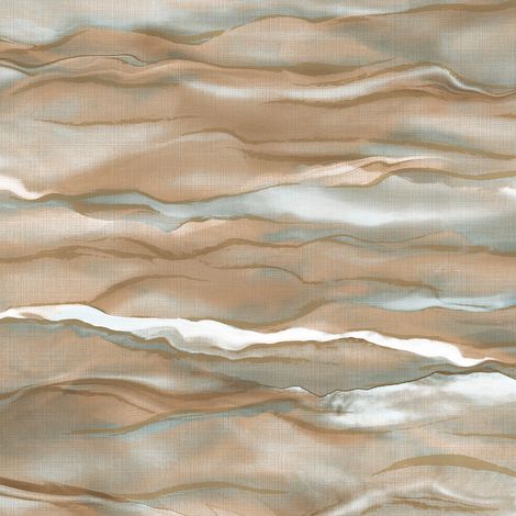 Exklusive Luxus Tapete Profhome SA524046-DI heißgeprägte Vliestapete mit abstraktem Muster und metallischen Akzenten beige bronze creme-weiß pastell-türkis 5,33 m2