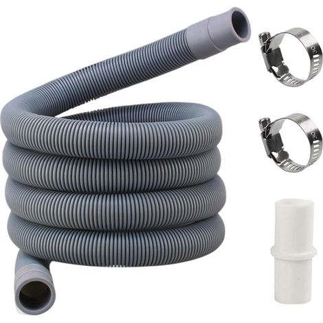 Drainage correct de l'eau grâce Pour aux kits tuyaux vidange et colliers serrage pour lave-linge. Adaptateur d'extension automatique lave-linge avec à 2, 100 m - (1/5)