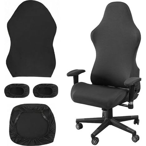Housses de Chaise Bureau, Housse Fauteuil Gaming avec Accoudoir Rotatif Extensible, Amovible et Lavable pour Gamning, (1/5)