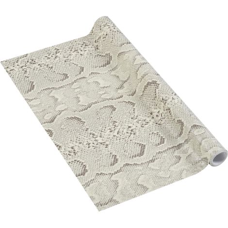Papier adhésif Aspect Serpent Beige Marron - 67,5cm x 1,5m - Épaisseur 350µ, Film Autocollant pour Meuble et Cuisine, Film décoratif, Papier Peint, PVC sans phtalates, Fabriqué en UE (1/5)