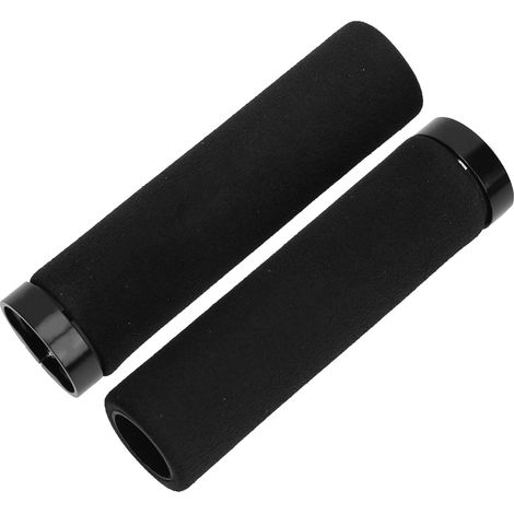 Poignées de vélo confortables en mousse, poignées de guidon verrouillables, accessoire de cyclisme, poignée noire, anneau noir (1/5)