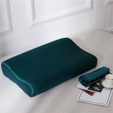 Taie D Oreiller Satin - 60 X 40 Cm - Fermeture Eclair - Pour Coussins Memoire De Forme Et Coussins Cervicaux - 1 Unite