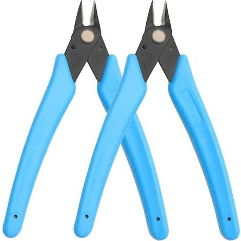 Lot de 2 pinces coupantes de précision pour la fabrication de bijoux, électroniques, loisirs créatifs, 12,7 cm, mini pinces coupantes latérales pour attaches de fermeture éclair, modèles en plastique (1/5)