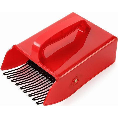 Peigne à Myrtilles - Pelle à baies -Cueilleur à baies en plastique Outils pour la cueillette des framboises, des mûres, des myrtilles et des cassis (rouge) (1/5)