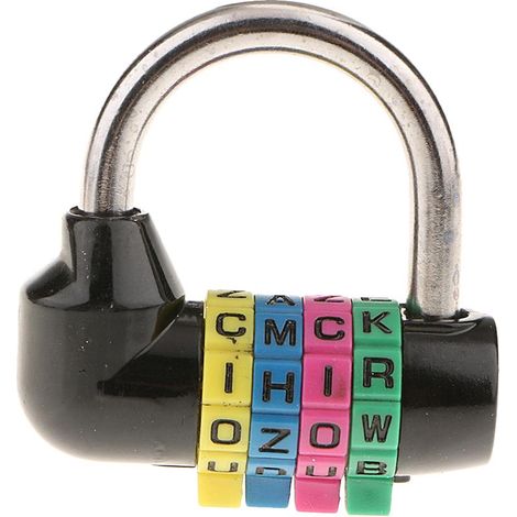 Cadenas à combinaison de 4 chiffres avec lettre de voyage, valise, cadenas, noir (1/5)