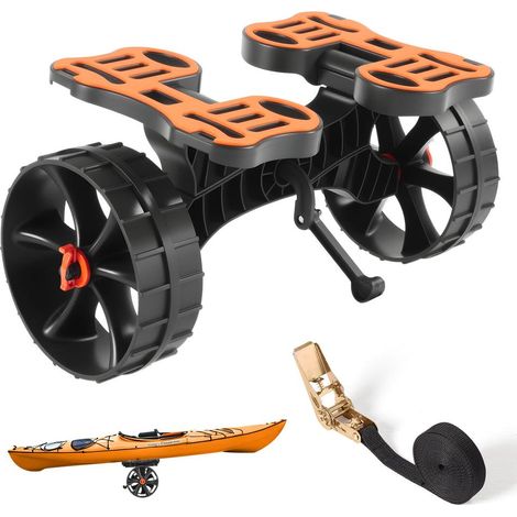 Déplacer Facilement vos Équipements : Chariot de Transport Kayak et Paddle Pliable avec Roues Pleines 25,4 cm (1/5)