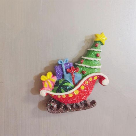 Autocollant Réfrigérateur 3D - Magnétiques - Thème Noël Père Noël - Décoration Intérieure Extérieure - Pour Frigo Armoire Casier Tableau Blanc Porte de Garage - 1 Pièce